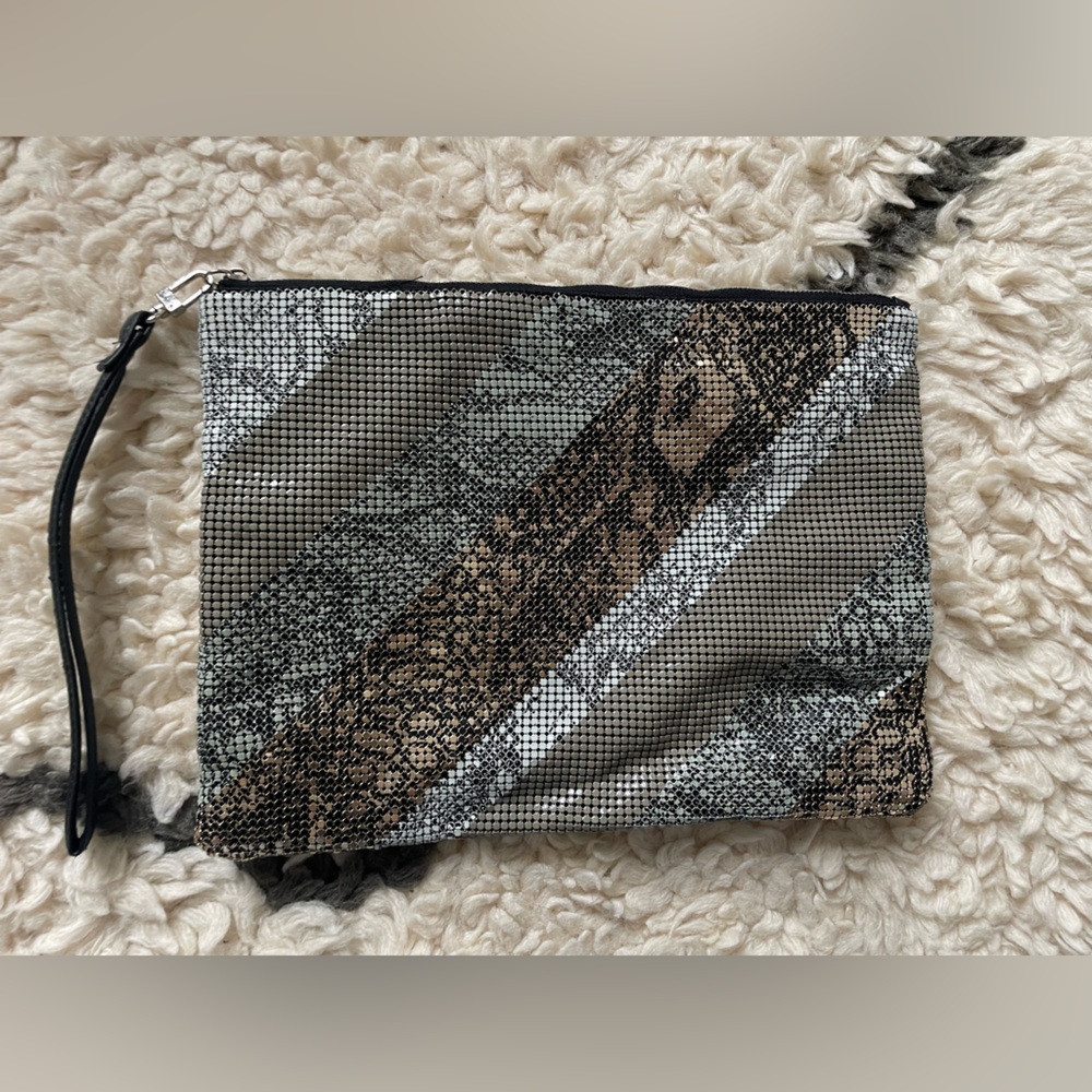 BCBG sequin wristlet bag